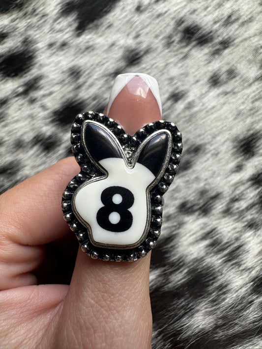 Adjustable Playboy 8 ball ring