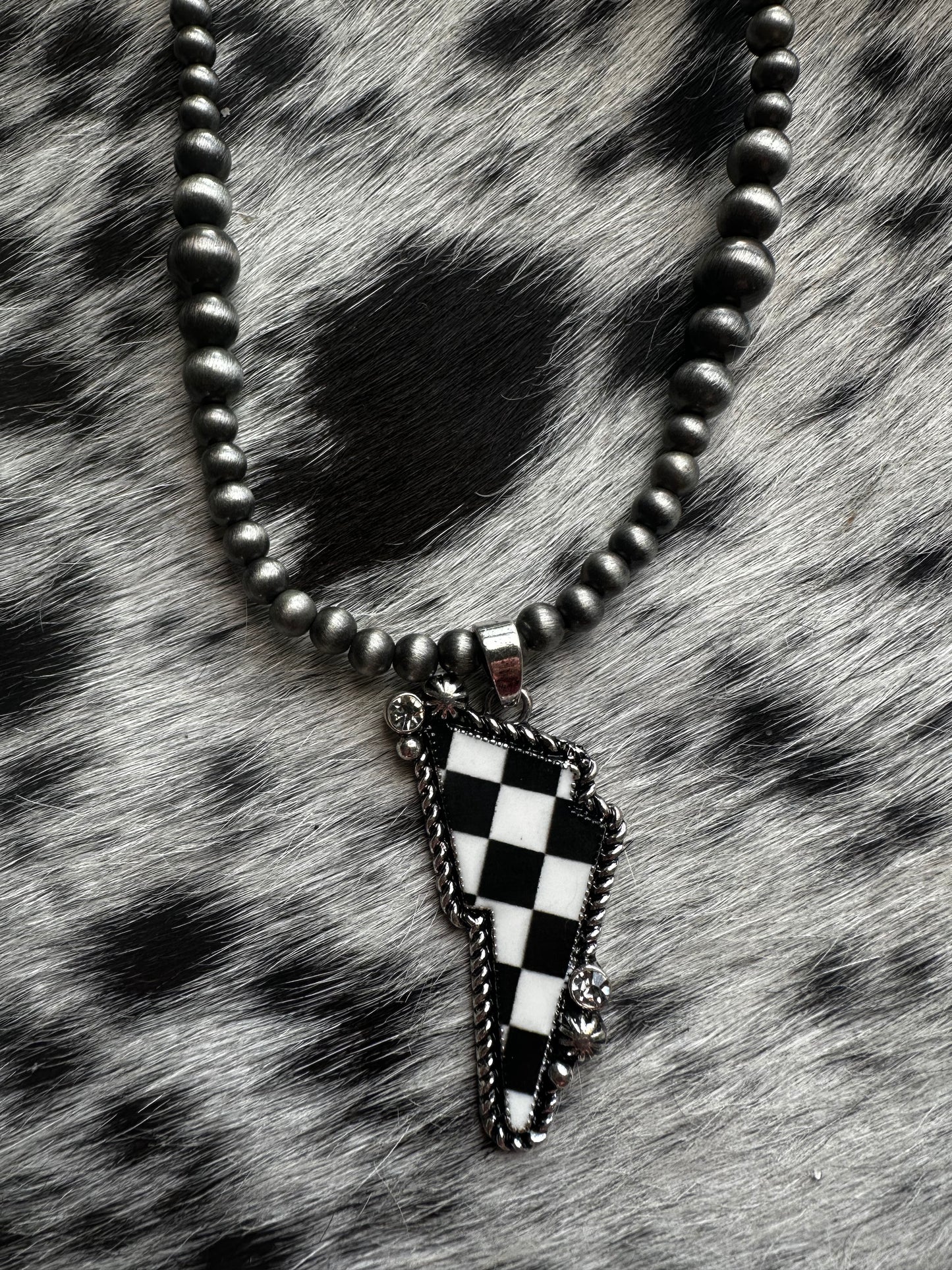 Checkered Lightning necklace