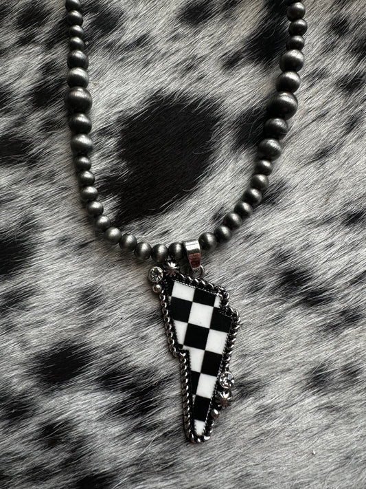 Checkered Lightning necklace