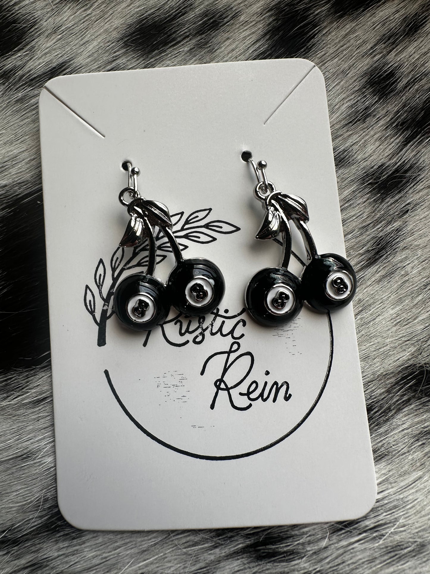 Cherry 8 ball earrings