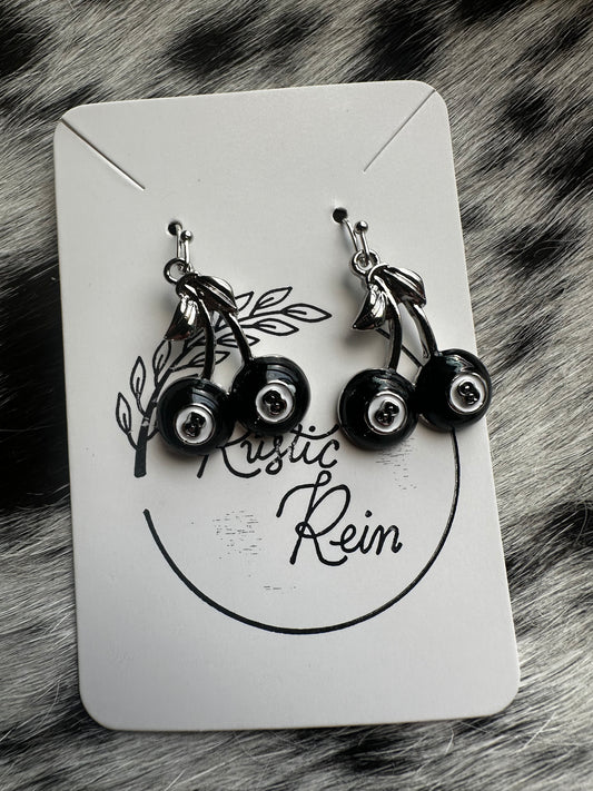 Cherry 8 ball earrings