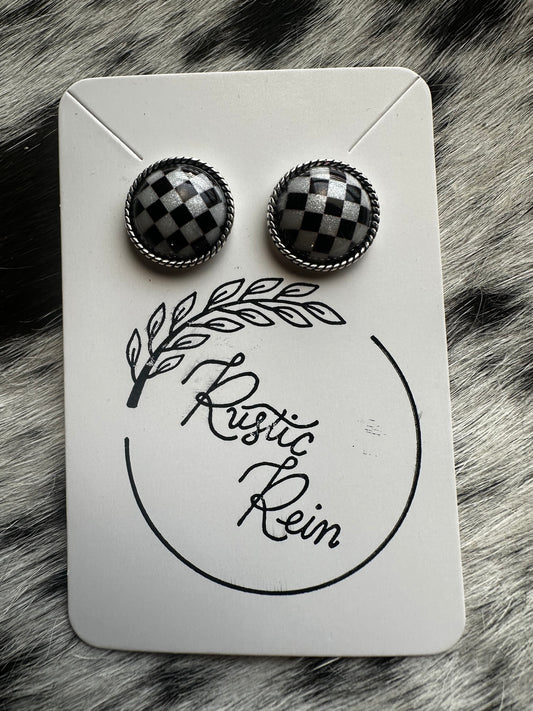 Checkered earrings