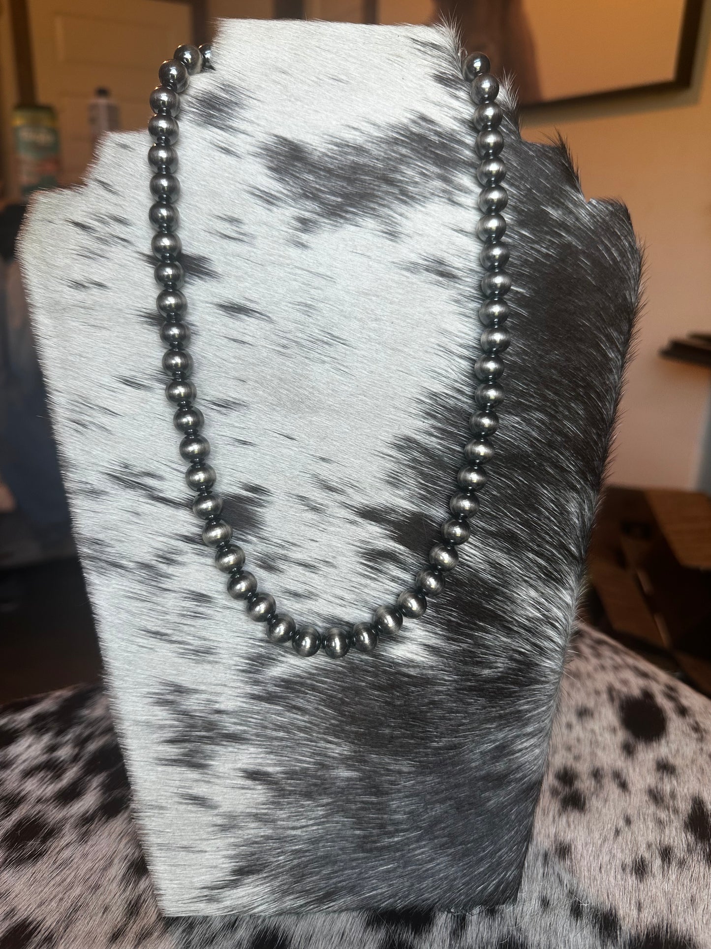10mm 20” Sterling silver pearl necklace