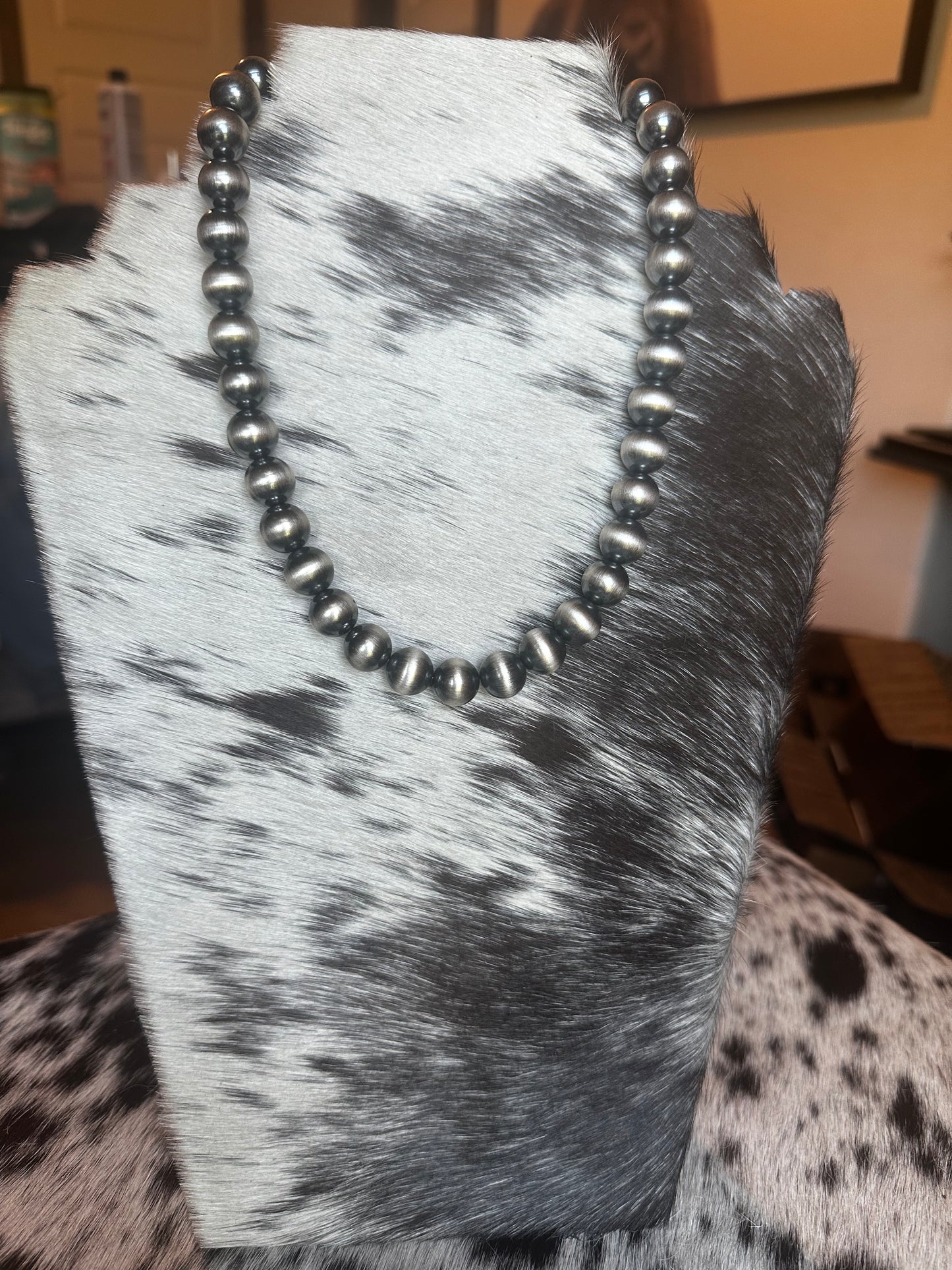 12 mm 18” sterling silver pearl necklace