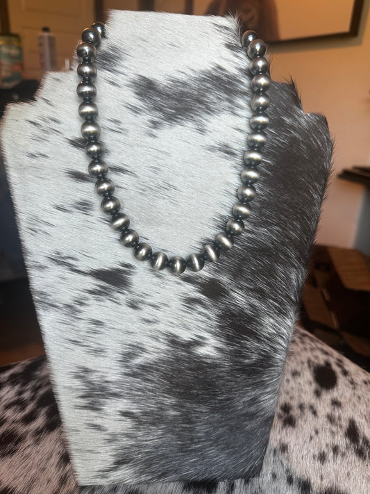 12 mm 18” sterling silver pearl necklace