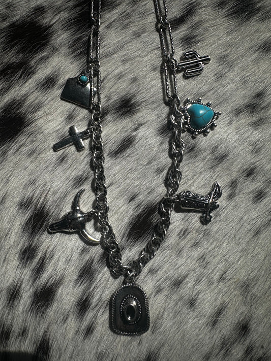 Western charm necklace
