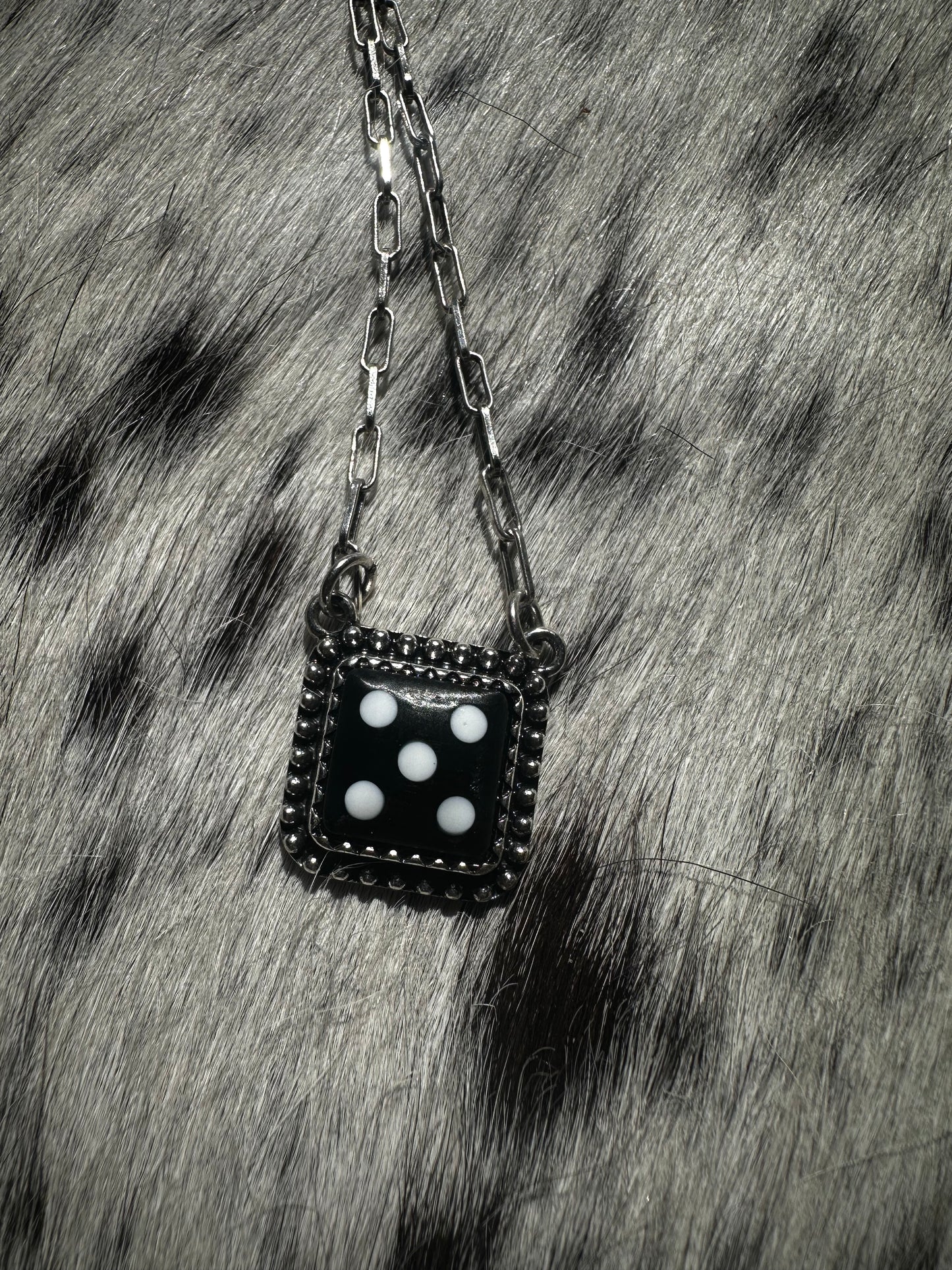 Black dice necklace