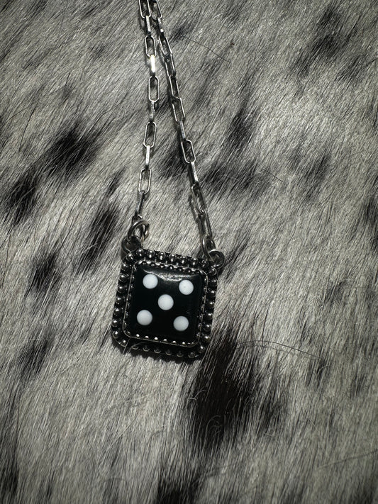 Black dice necklace