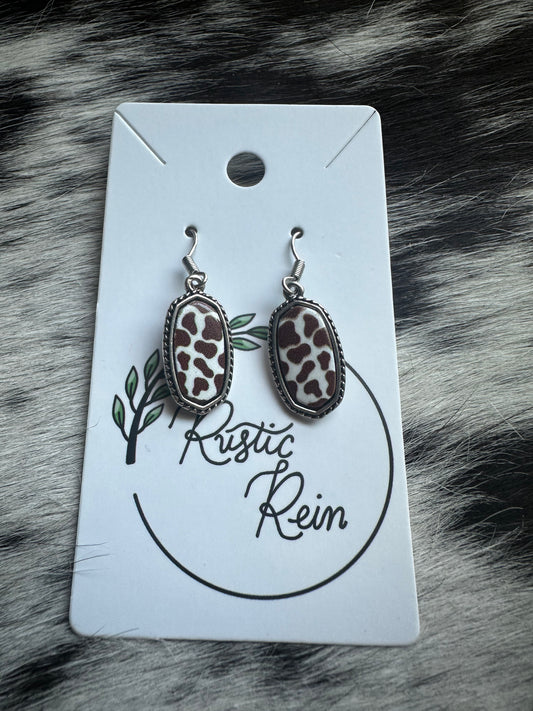 Cow print earrings