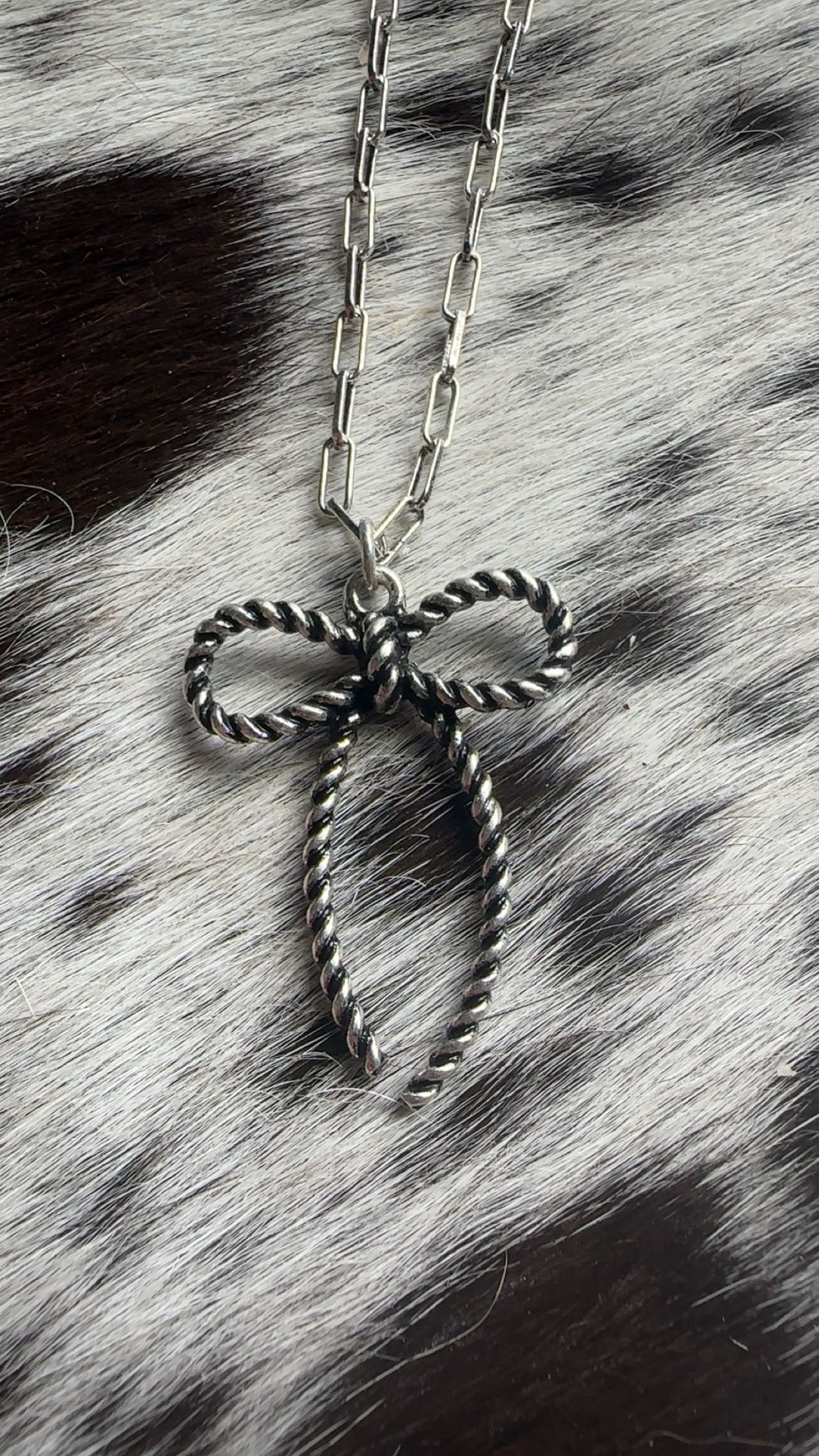 Rope bow tie necklace