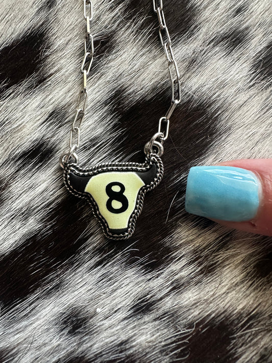 8 ball bull necklace