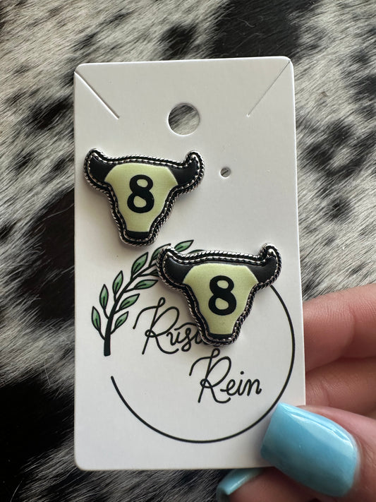 8 ball bull earrings
