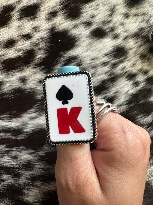 Adjustable K of spade ring