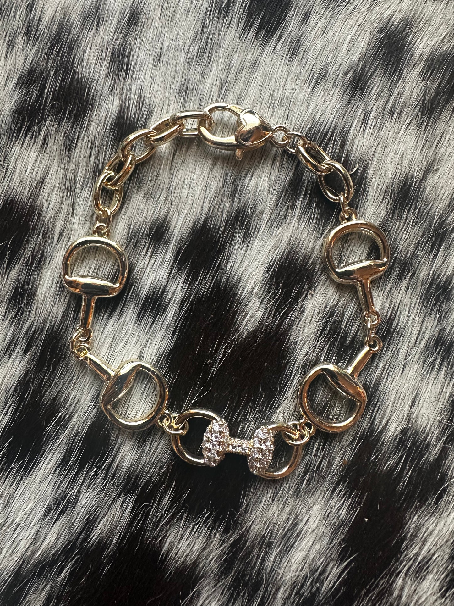 14k Gold plated Snaffle bit bracelet