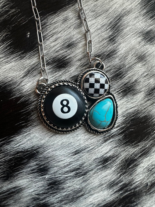 8 ball cluster necklace