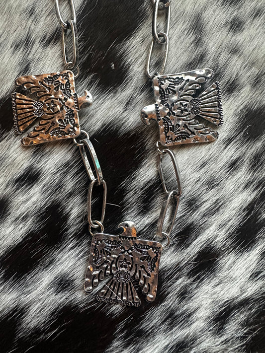 Triple thunder bird necklace