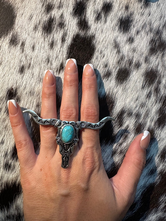 Adjustable longhorn ring
