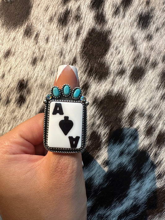 Adjustable Ace card ring