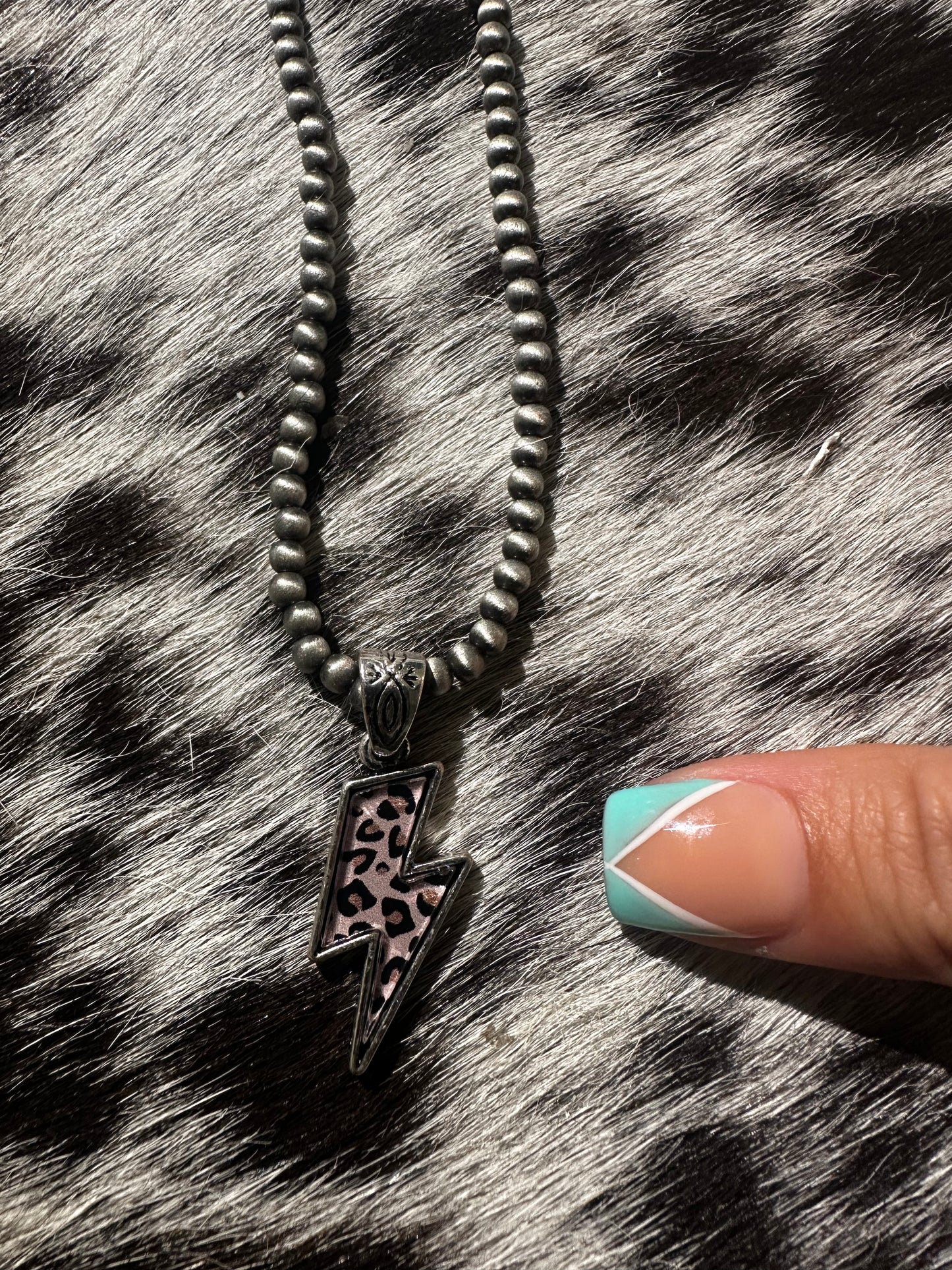 Cheetah lightning necklace
