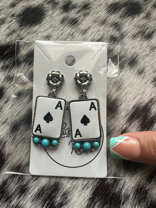 Ace card earrings
