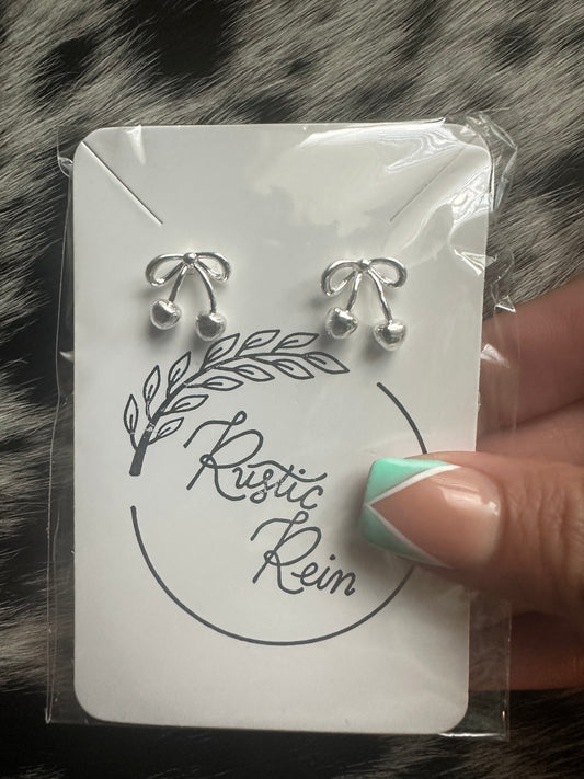 Cherry bow earrings