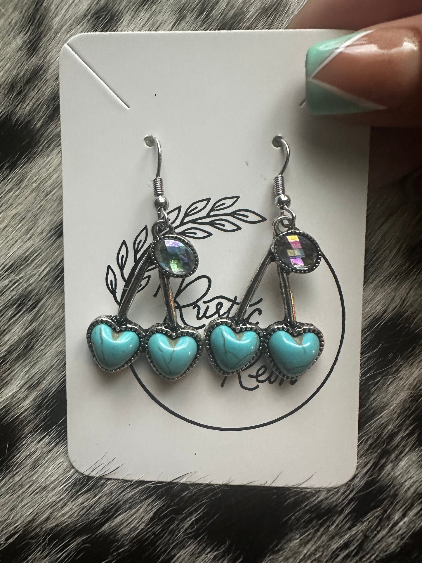 Cherry heart earrings