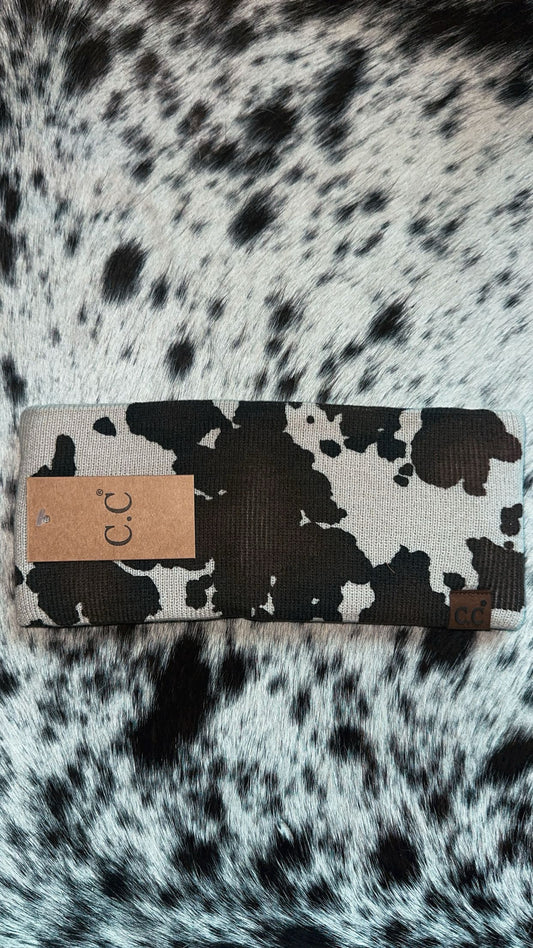 Cow print head band