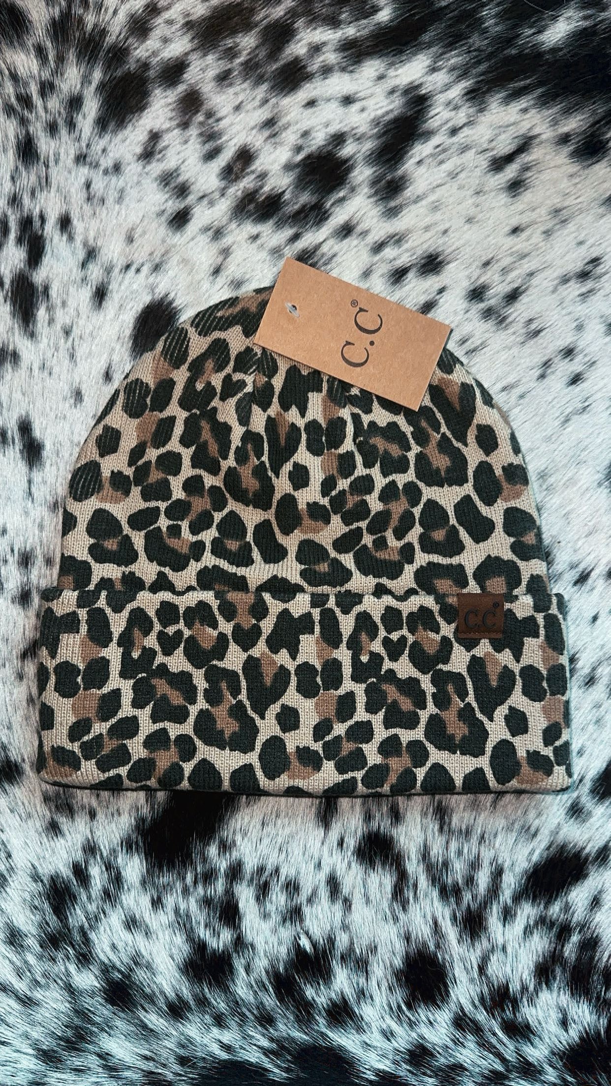 Cheetah print beanie