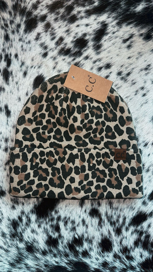 Cheetah print beanie