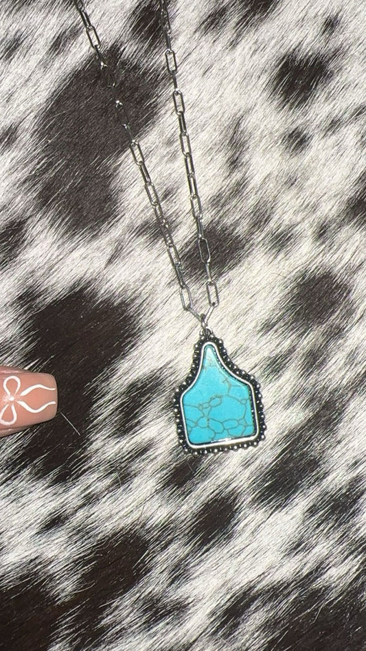 Cow tag necklace