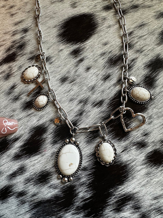 White charm necklace