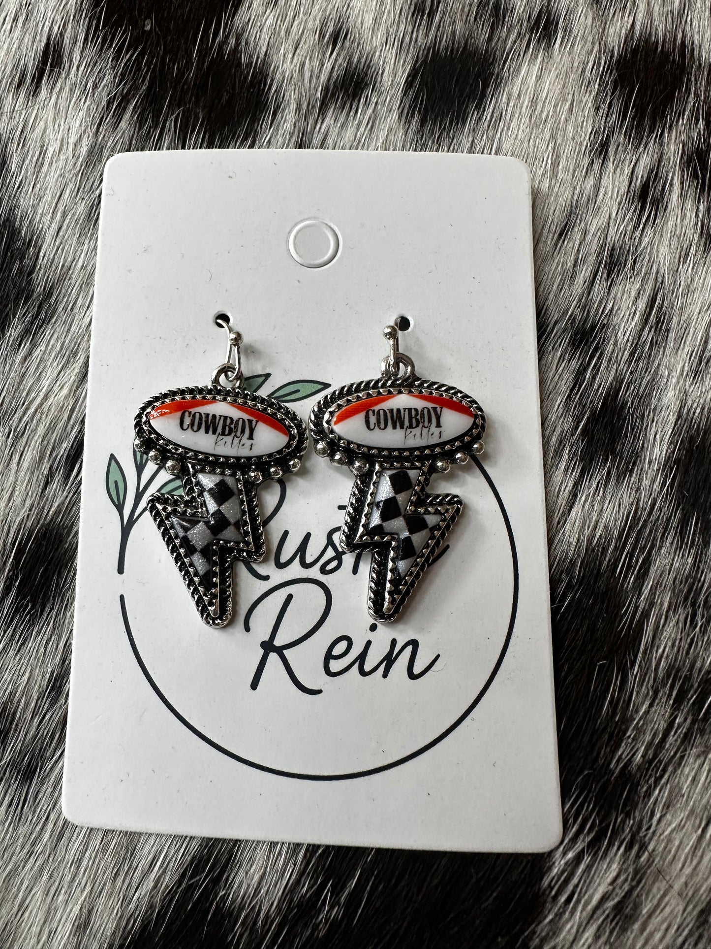 Cowboy killer lightning earrings