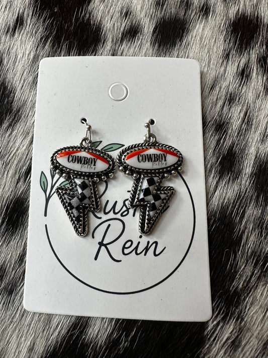 Cowboy killer lightning earrings