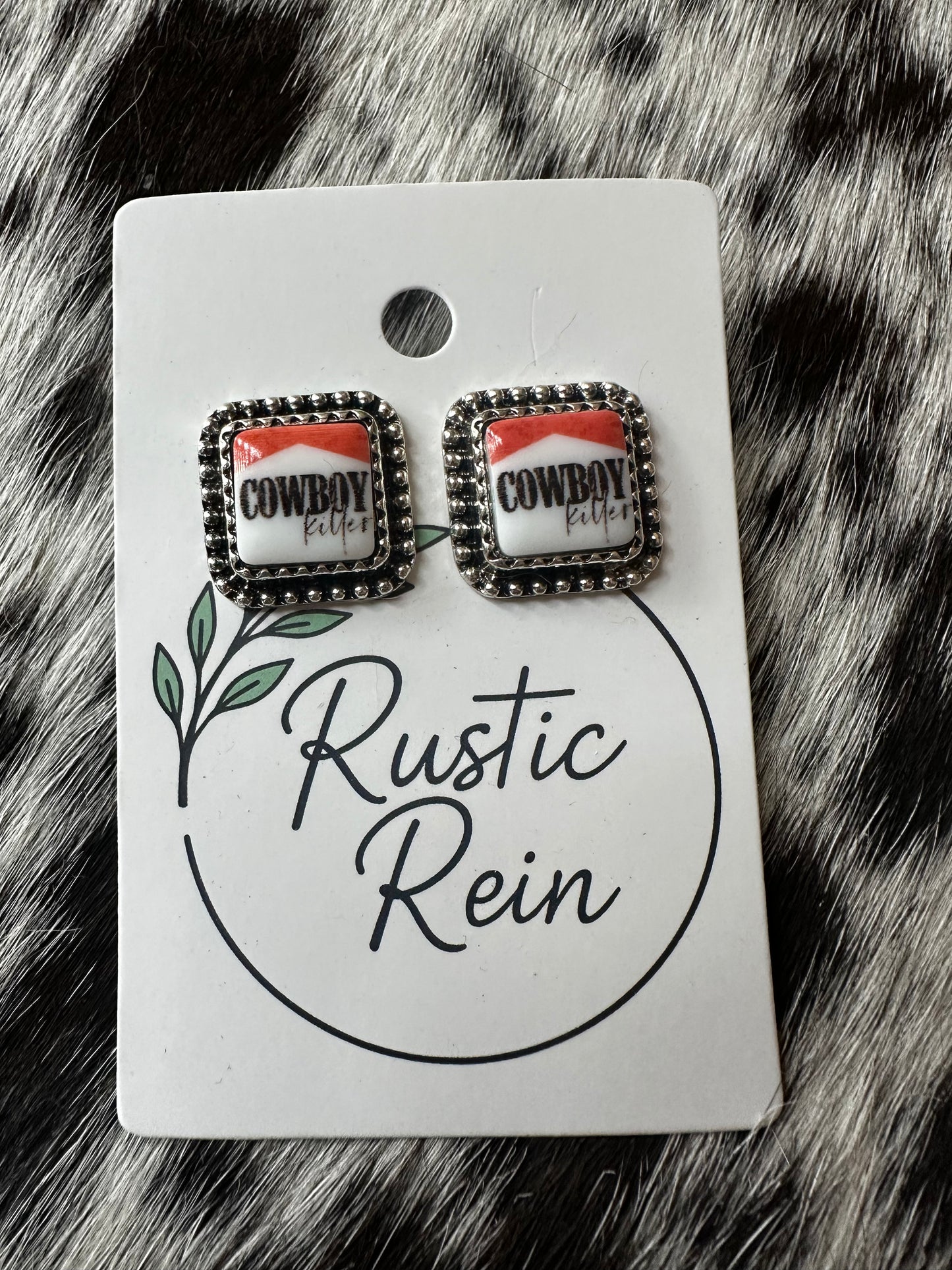 Cowboy killer stud earrings