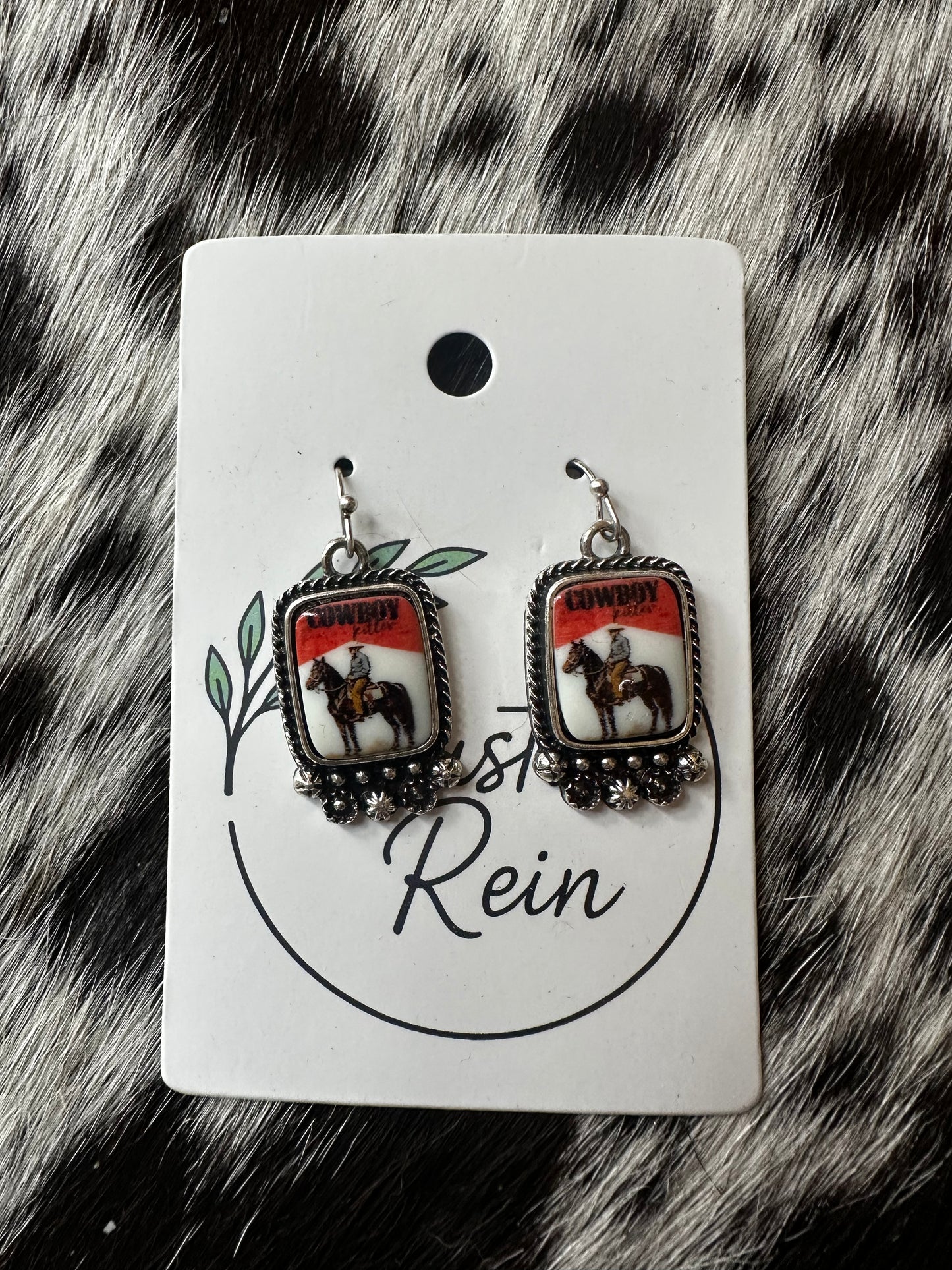 Cowboy killer horse earrings