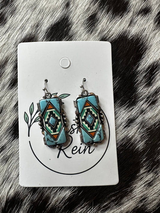 Aztec bar earrings