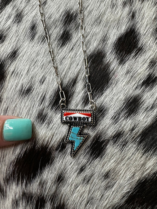 Cowboy lightning necklace