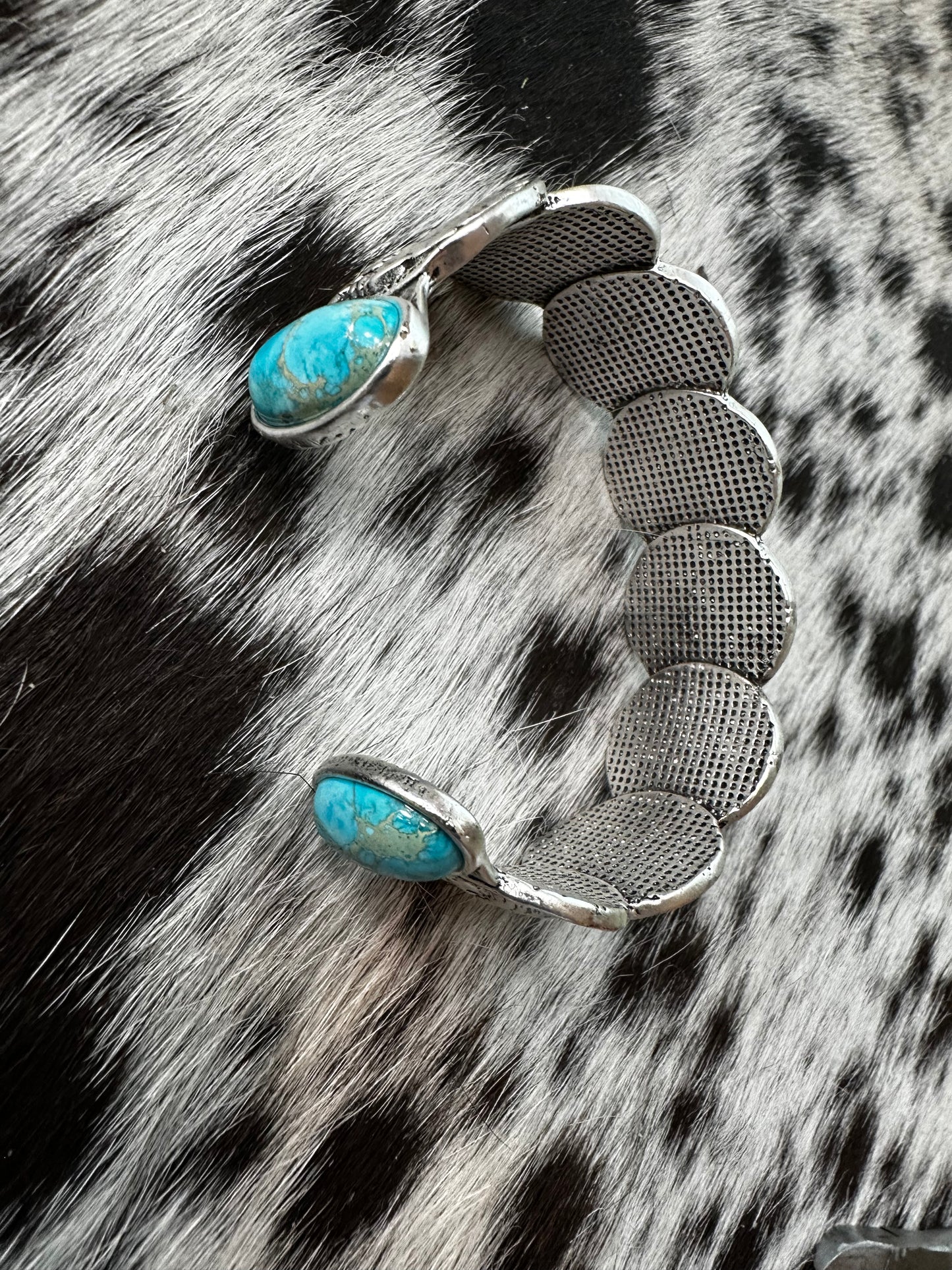 Buffalo & Indian cuff w turquoise stone
