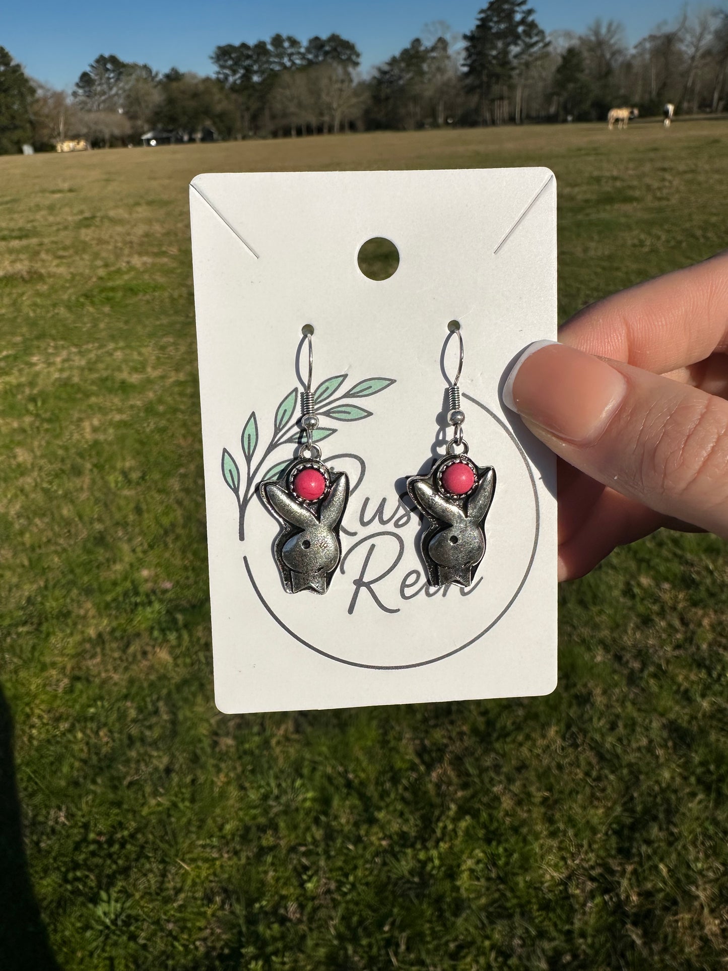 Pink playboy earrings