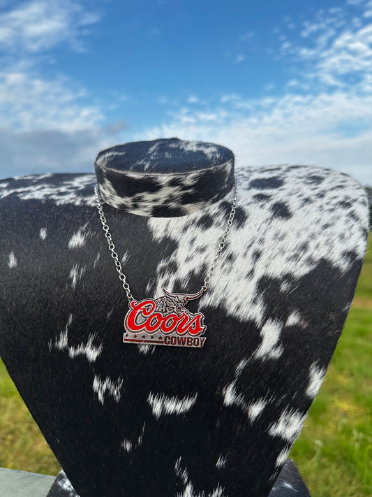 Coors cowboy necklace